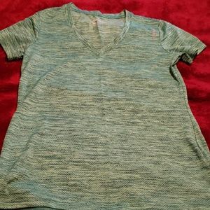 Reebok Green V Neck Speedwick Tee